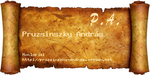 Pruzsinszky András névjegykártya