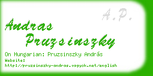 andras pruzsinszky business card