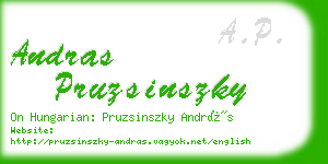 andras pruzsinszky business card